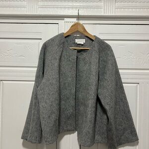 Anthropologie Gray Wool Blend Cardigan Jacket